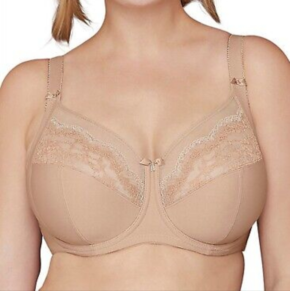 Glamorise Beige Lace Full Coverage Bra
